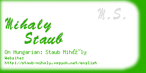 mihaly staub business card